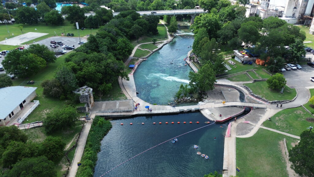 Comal River Tube Chute running strong New Braunfels Texas 2026